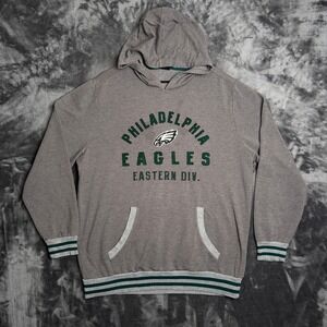 NFL Team Apparel Philadelphia Eagles Hoodie Gray XL Pullover Eastern Div. Logo
